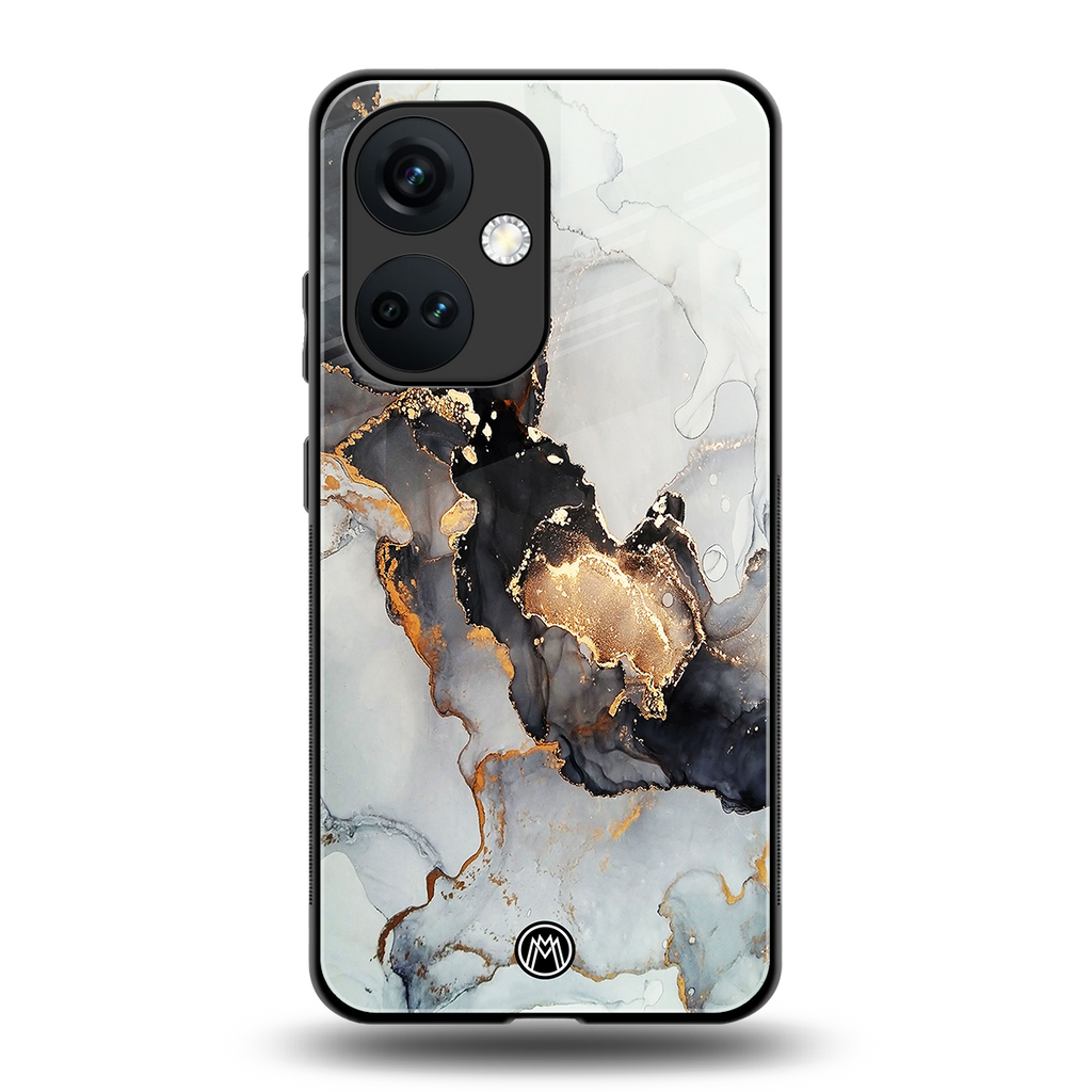 gold black silver liquid marble back phone cover | glass case for oneplus nord ce 3