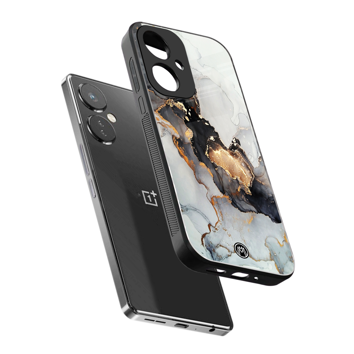 gold black silver liquid marble back phone cover | glass case for oneplus nord ce 3