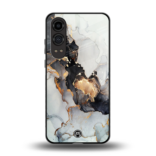 gold black silver liquid marble back phone cover | glass case for oneplus nord ce 4 lite