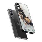 gold black silver liquid marble back phone cover | glass case for oneplus nord ce 4 lite