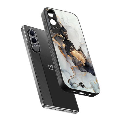 gold black silver liquid marble back phone cover | glass case for oneplus nord ce 4 lite