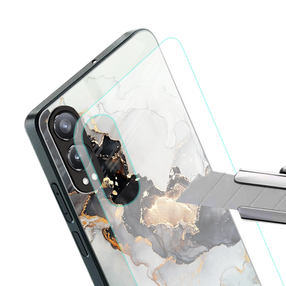 gold black silver liquid marble back phone cover | glass case for oneplus nord ce 4 lite
