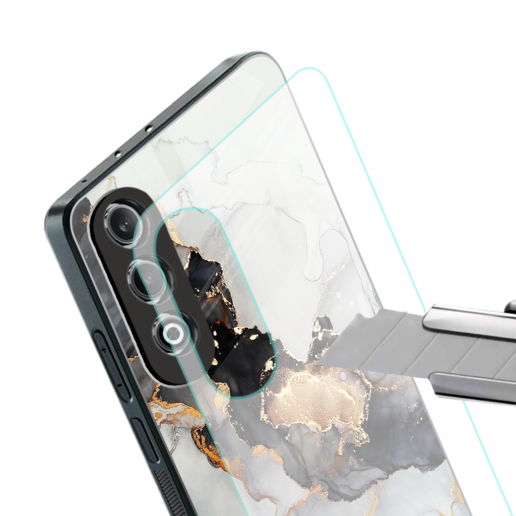gold black silver liquid marble back phone cover | glass case for oneplus nord ce 4