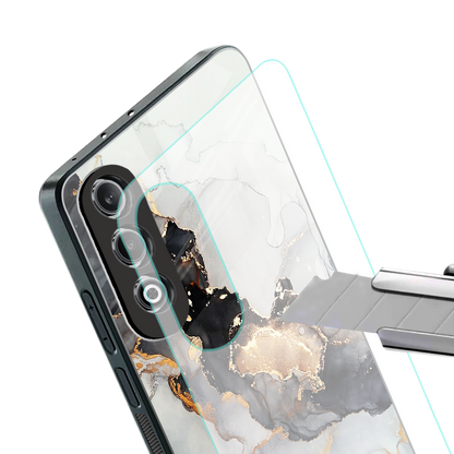 gold black silver liquid marble back phone cover | glass case for oneplus nord ce 4