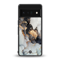 gold black silver liquid marble back phone cover | glass case for google pixel 6 pro