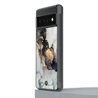 gold black silver liquid marble back phone cover | glass case for google pixel 6 pro