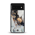 gold black silver liquid marble back phone cover | glass case for Google Pixel 6A
