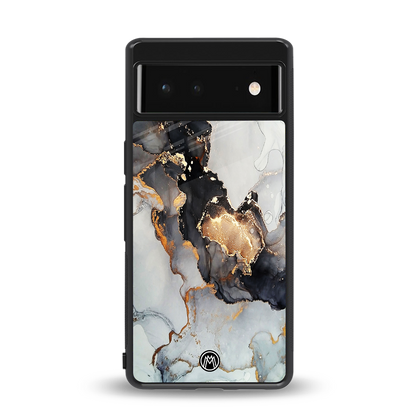 gold black silver liquid marble back phone cover | glass case for Google Pixel 6A