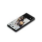 gold black silver liquid marble back phone cover | glass case for google pixel 6