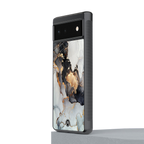 gold black silver liquid marble back phone cover | glass case for Google Pixel 6A