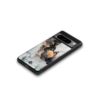 gold black silver liquid marble back phone cover | glass case for google pixel 8 pro