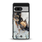 gold black silver liquid marble back phone cover | glass case for Google Pixel 8