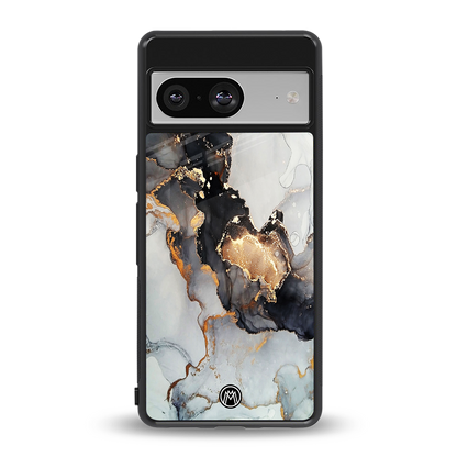 gold black silver liquid marble back phone cover | glass case for Google Pixel 8