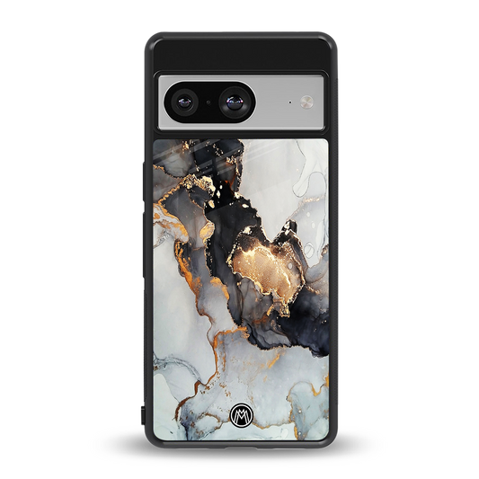 gold black silver liquid marble back phone cover | glass case for Google Pixel 8