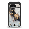 gold black silver liquid marble back phone cover | glass case for google pixel 9