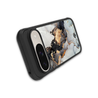 gold black silver liquid marble back phone cover | glass case for google pixel 9