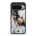 gold black silver liquid marble back phone cover | glass case for google pixel 9 pro