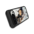 gold black silver liquid marble back phone cover | glass case for google pixel 9 pro