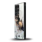 gold black silver liquid marble back phone cover | glass case for samsung galaxy s23 ultra