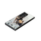 gold black silver liquid marble back phone cover | glass case for samsung galaxy s23 ultra