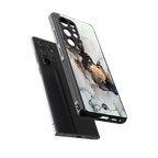 gold black silver liquid marble back phone cover | glass case for samsung galaxy s25 ultra