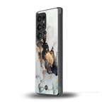 gold black silver liquid marble back phone cover | glass case for samsung galaxy s25 ultra