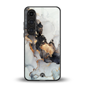 gold black silver liquid marble back phone cover | glass case for samsung galaxy s24 plus