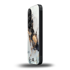 gold black silver liquid marble back phone cover | glass case for samsung galaxy s24 plus