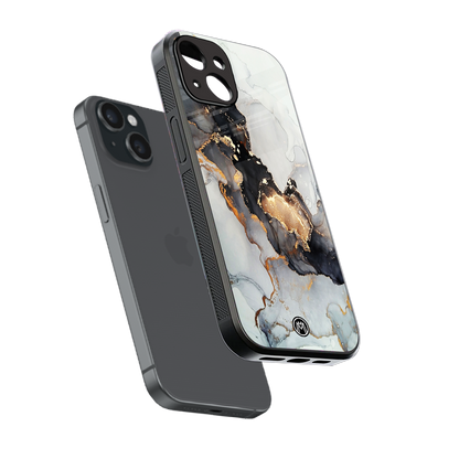 gold black silver liquid marble back phone cover | glass case for iphone 15