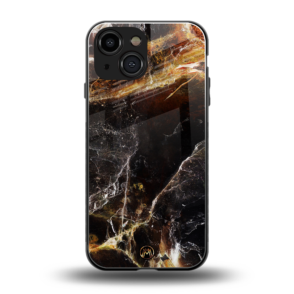 gold dust back phone cover | glass case for iphone 13 mini