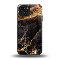 gold dust back phone cover | glass case for iphone 13 mini