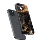 gold dust back phone cover | glass case for iphone 13 mini
