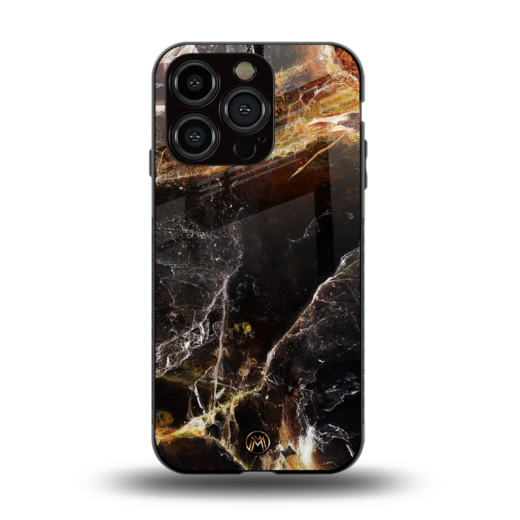 gold dust back phone cover | glass case for iphone 13 pro
