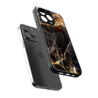 gold dust back phone cover | glass case for iphone 13 pro