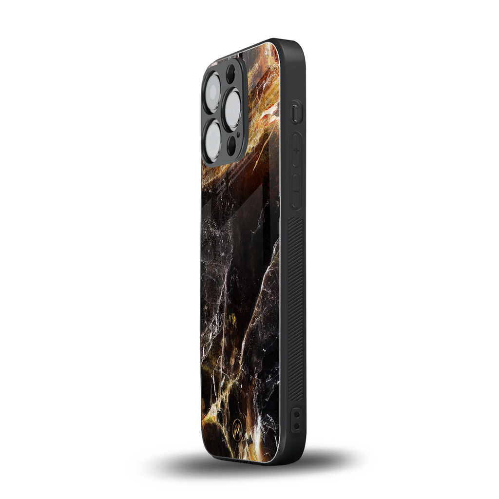 gold dust back phone cover | glass case for iphone 13 pro