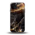 gold dust back phone cover | glass case for iphone 15 plus