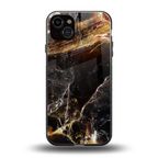 gold dust back phone cover | glass case for iphone 15 plus
