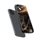 gold dust back phone cover | glass case for iphone 14 plus
