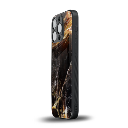 gold dust back phone cover | glass case for iphone 15 pro