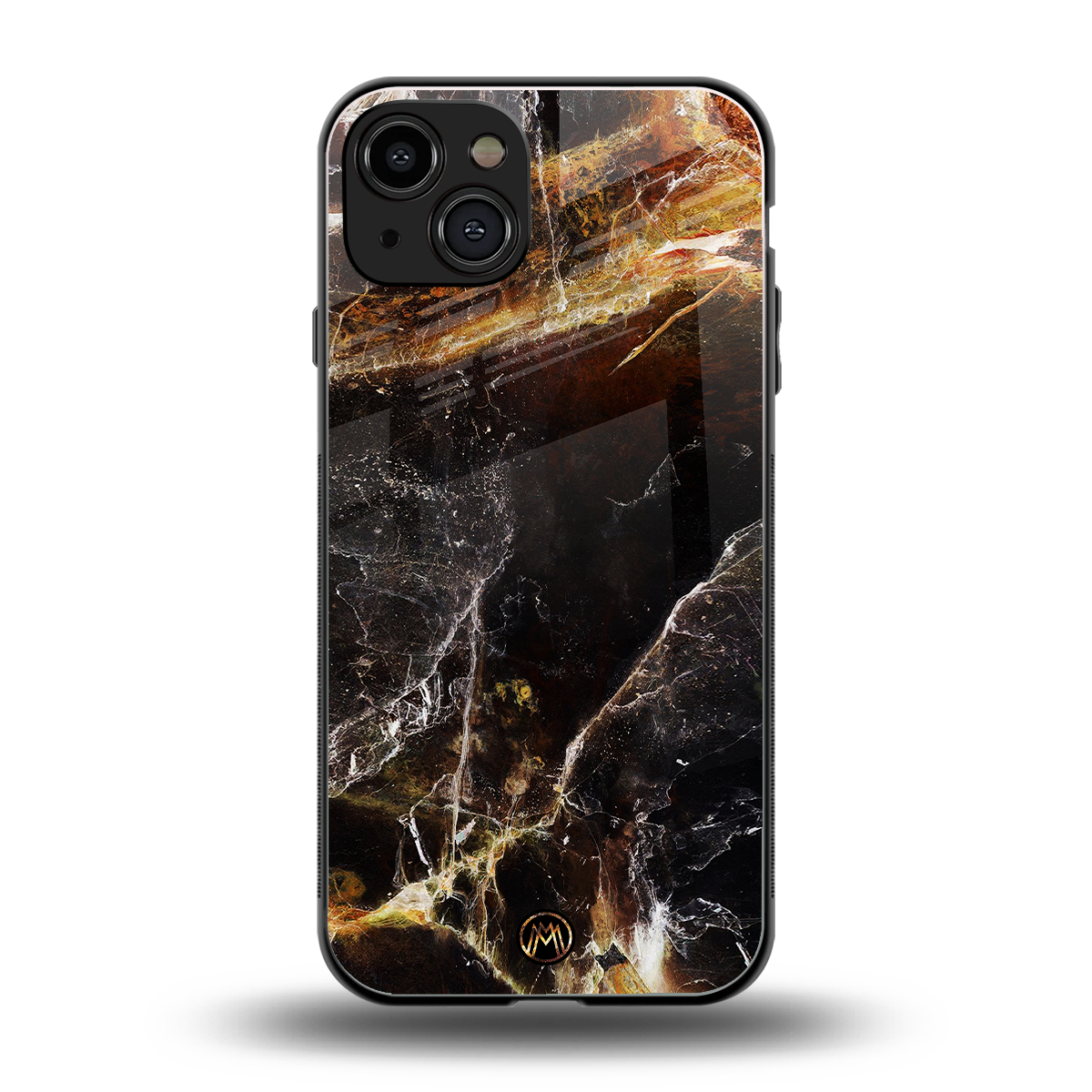 gold dust back phone cover | glass case for iphone 15