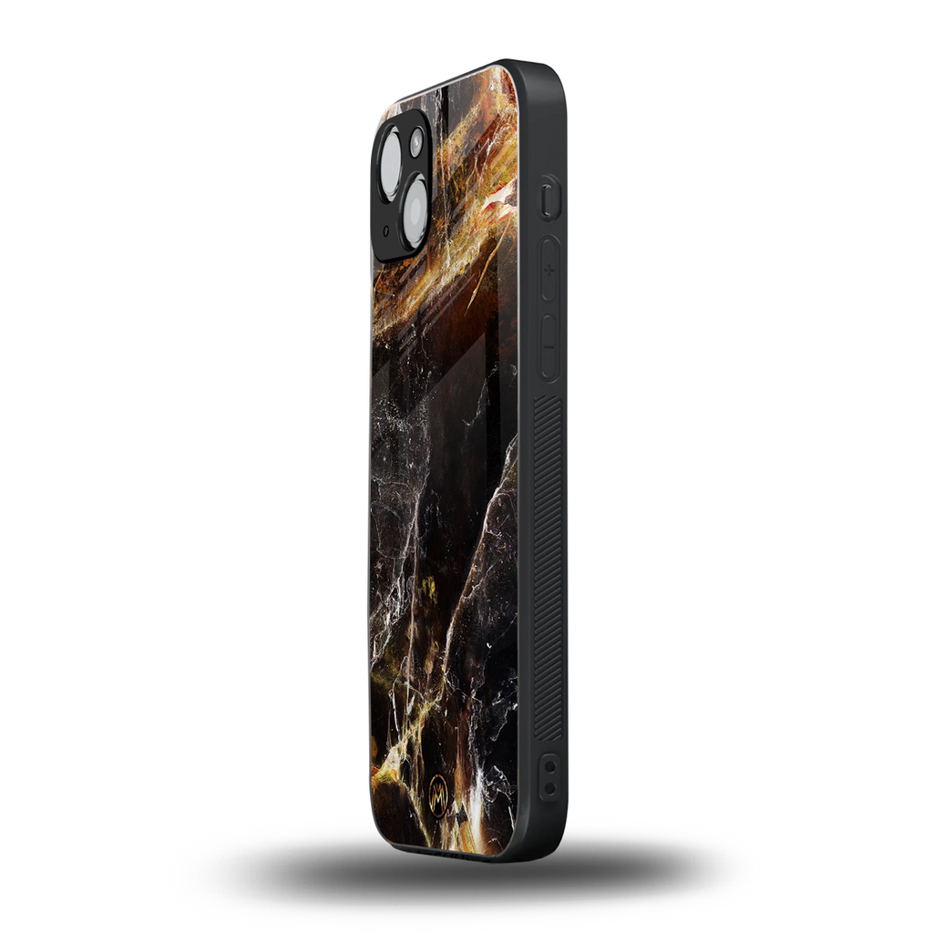 gold dust back phone cover | glass case for iphone 15