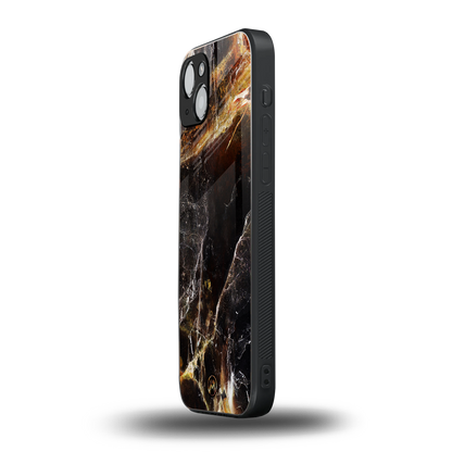 gold dust back phone cover | glass case for iphone 15
