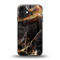 gold dust back phone cover | glass case for iphone 16 plus