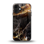gold dust back phone cover | glass case for iphone 16 plus