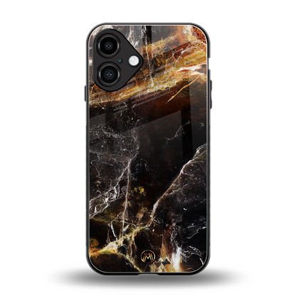 gold dust back phone cover | glass case for iphone 16 plus