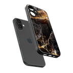 gold dust back phone cover | glass case for iphone 16 plus