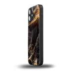 gold dust back phone cover | glass case for iphone 16 plus