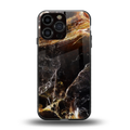 gold dust back phone cover | glass case for iphone 16 pro max