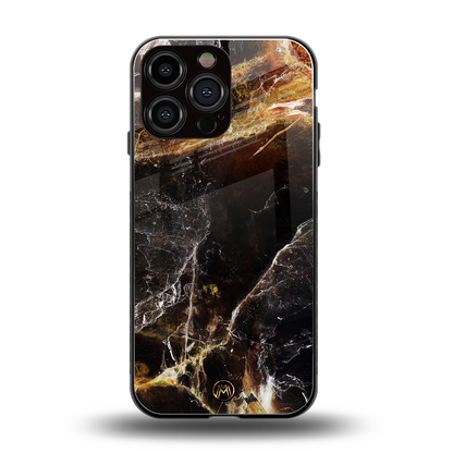 gold dust back phone cover | glass case for iphone 16 pro max