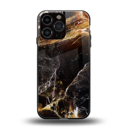 gold dust back phone cover | glass case for iphone 16 pro max